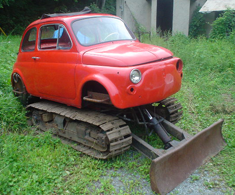 I found this picture of a highly modified Fiat 500