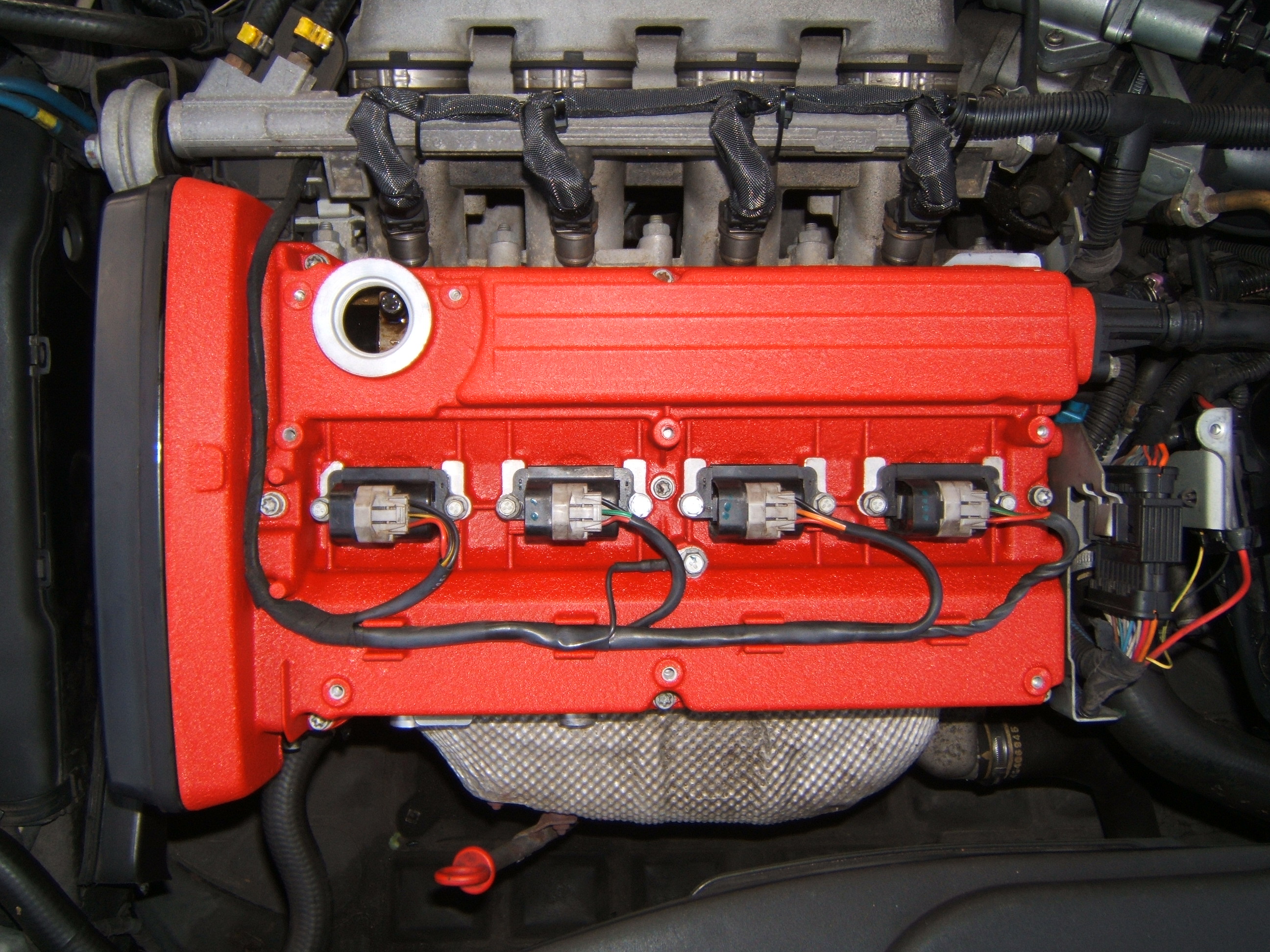 1996 Fiat Bravo 1.8 HLX Rocker Cover Powdercoated in crinkle red