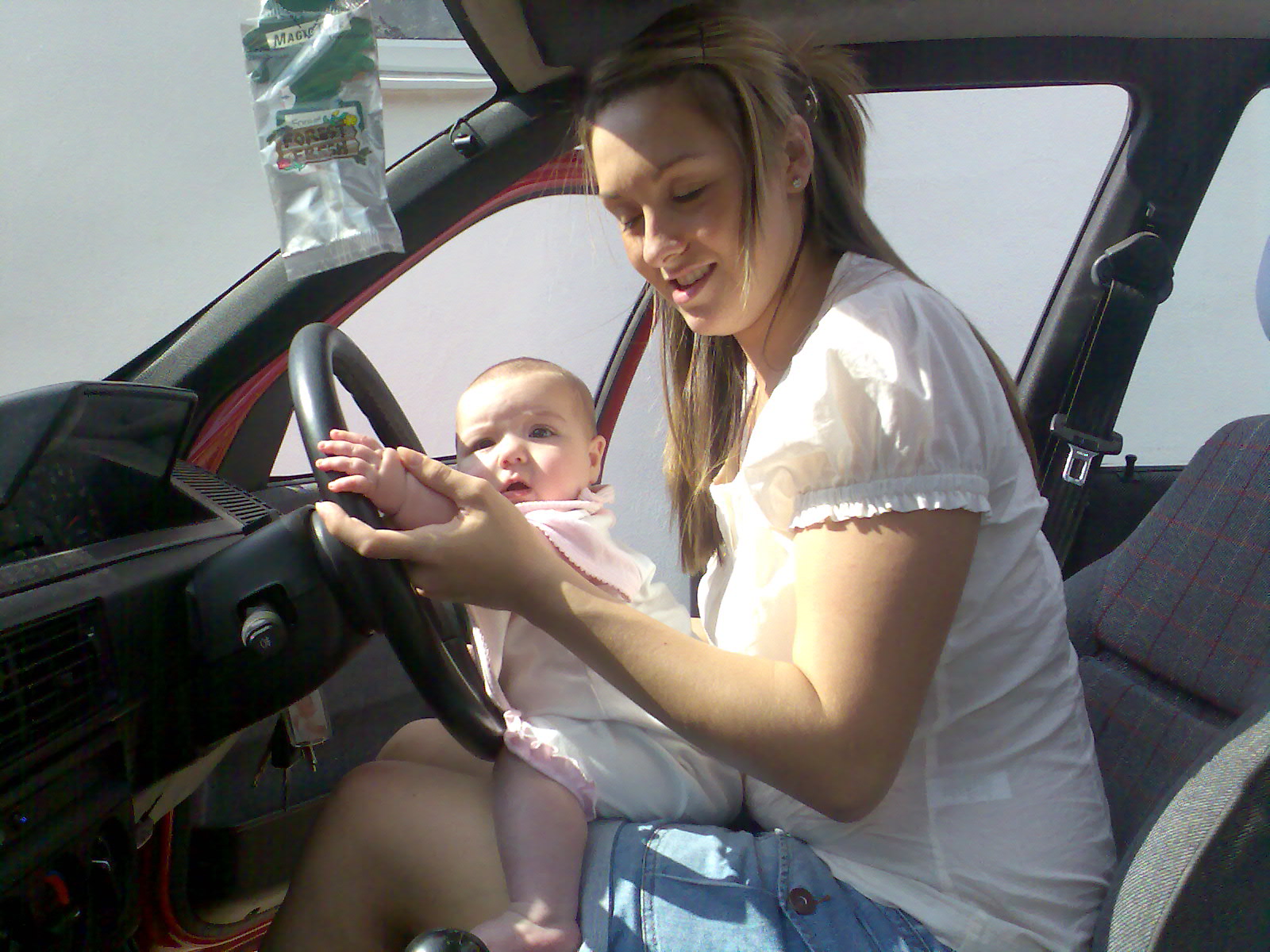 are lass and my daughter lyla behind the wheel of my tipo