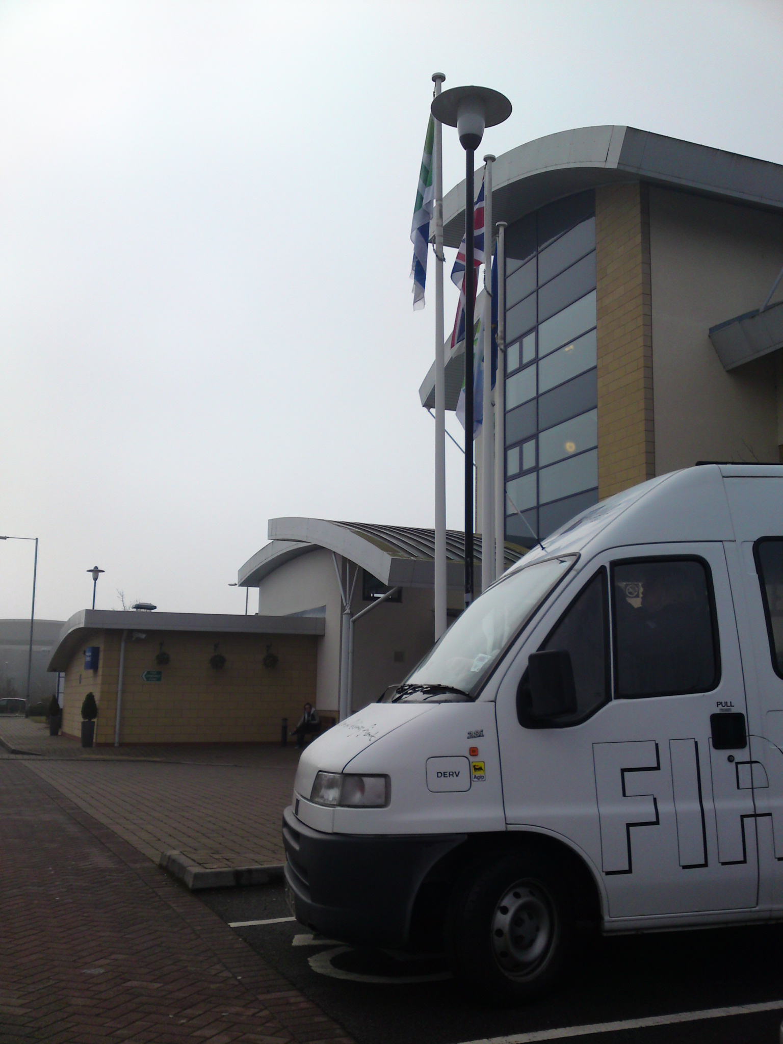 Bus outside hotel