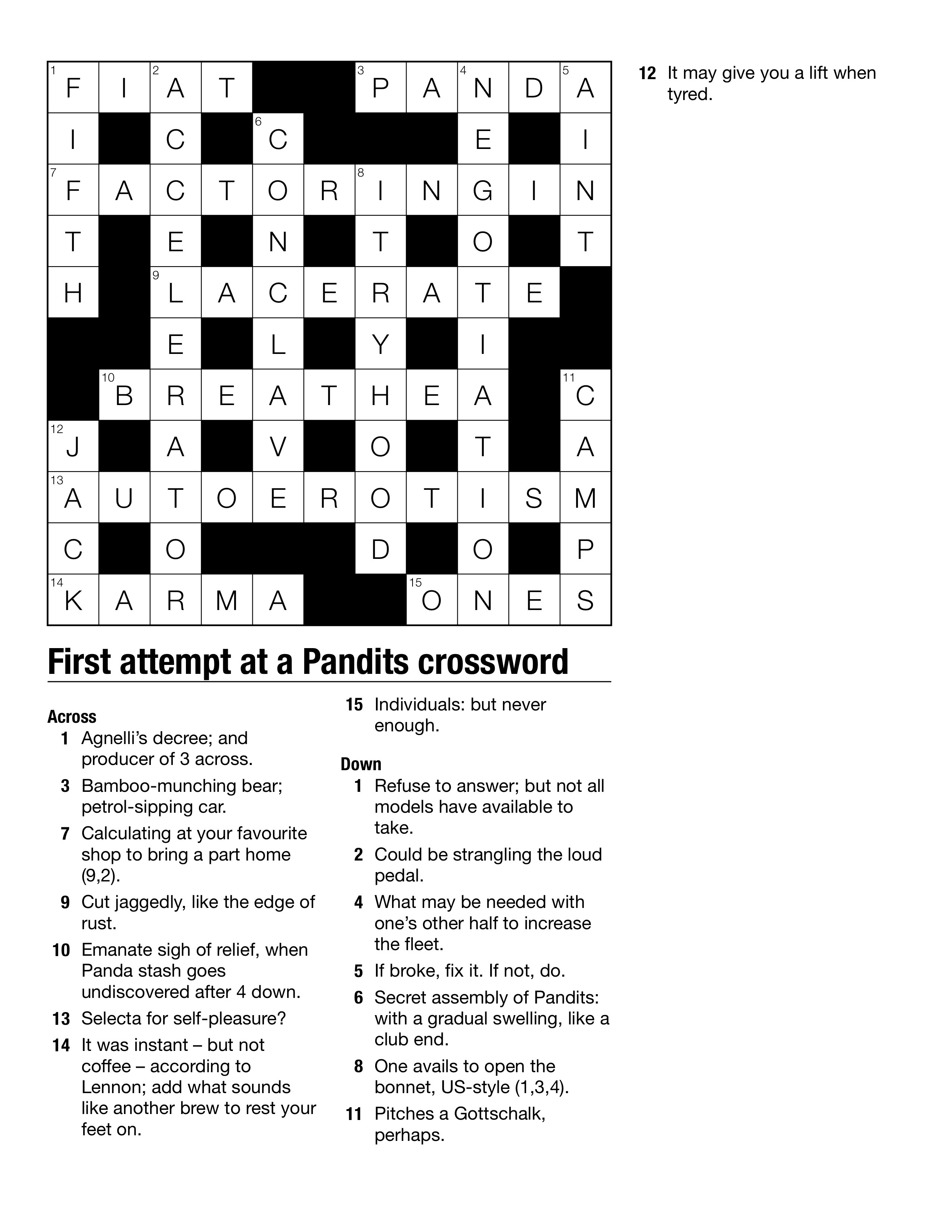 Completed crossword #1 (correct)
