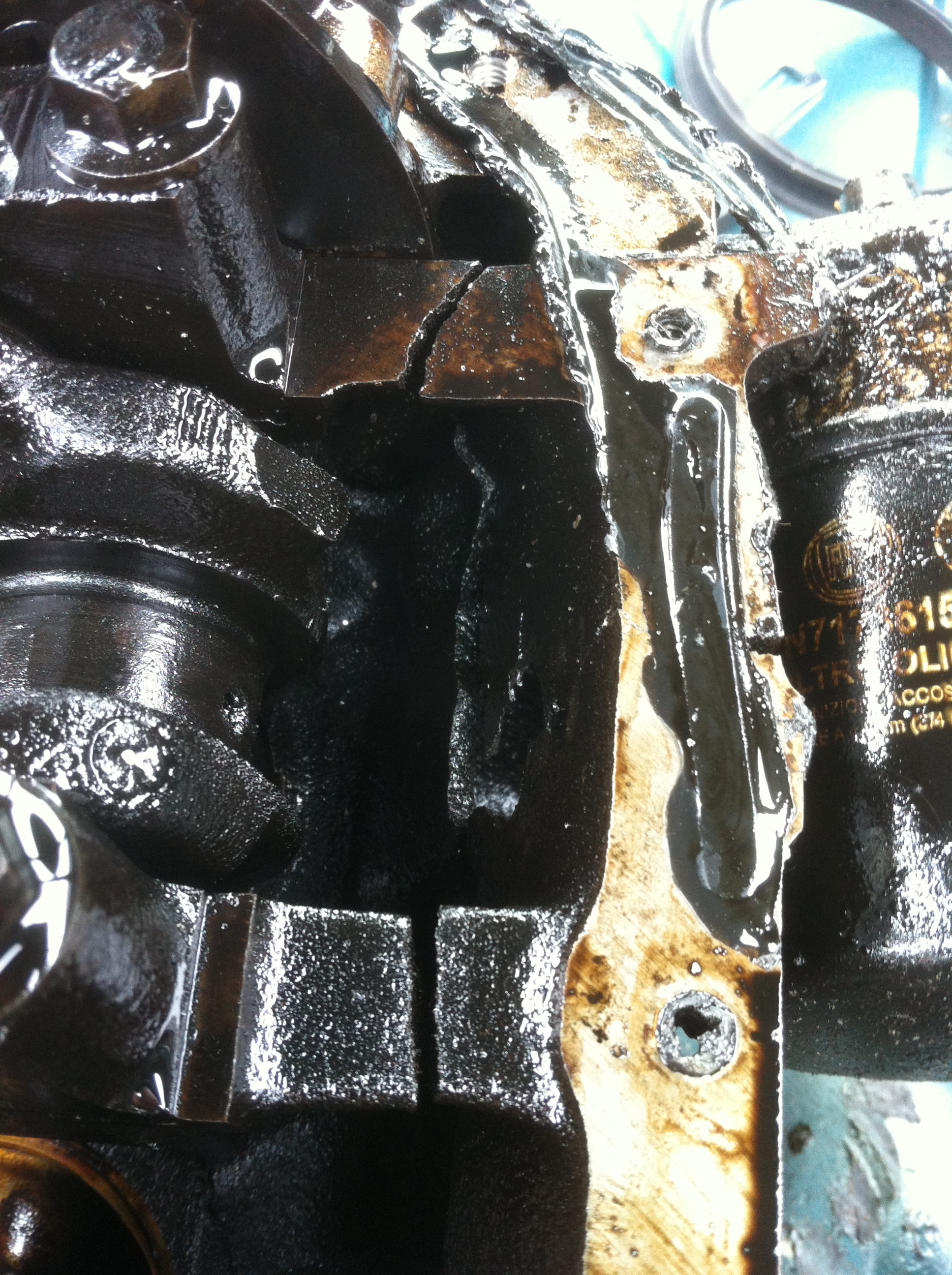 damaged engine.