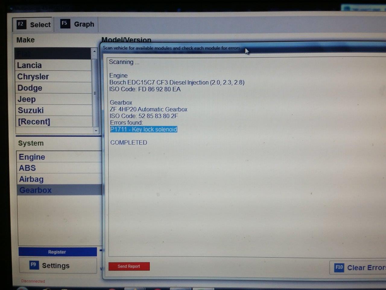 Ducato x244 2.8 JTD auto ZF4HP20 DTC error solenoid