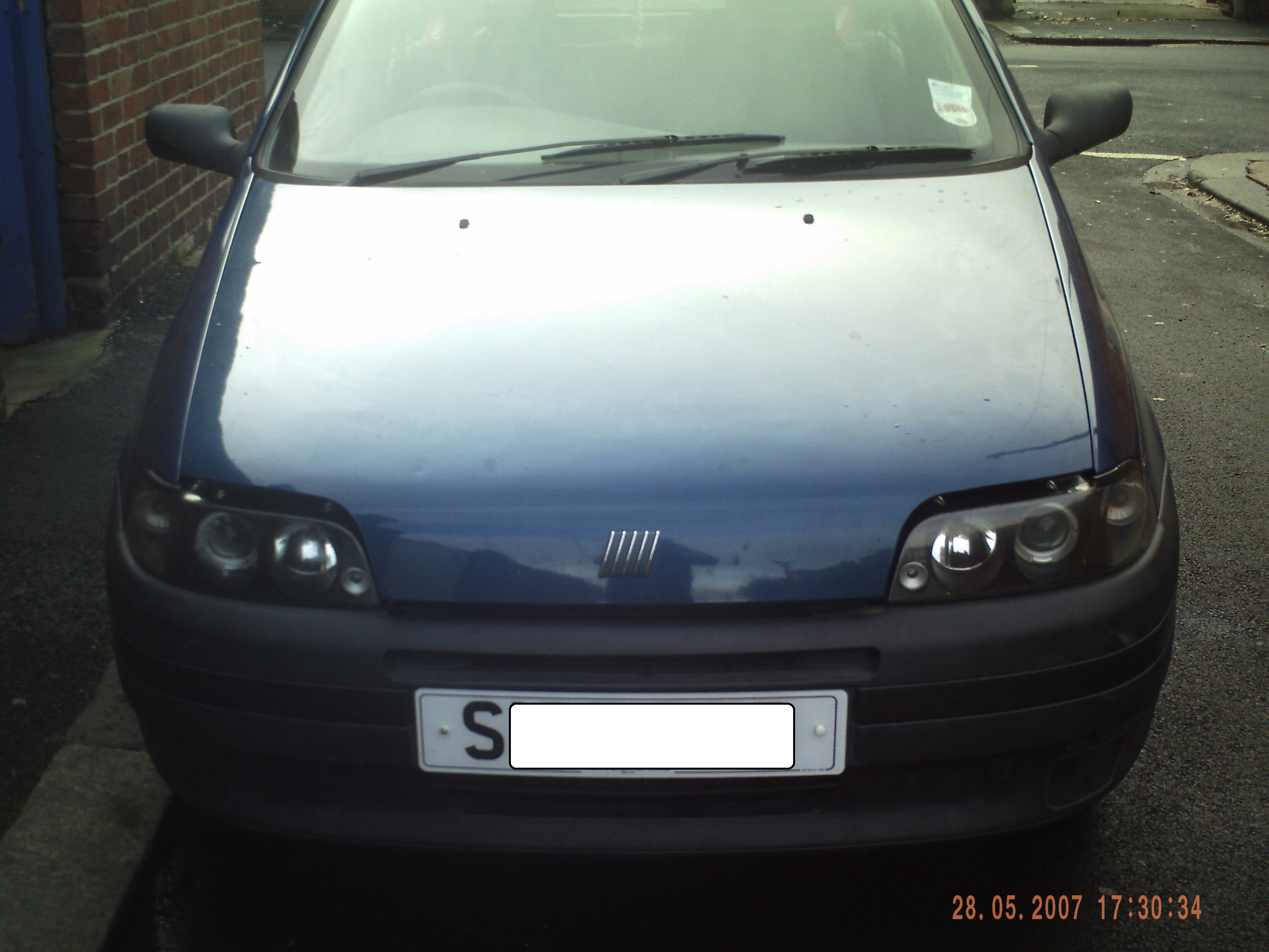front with sad lights