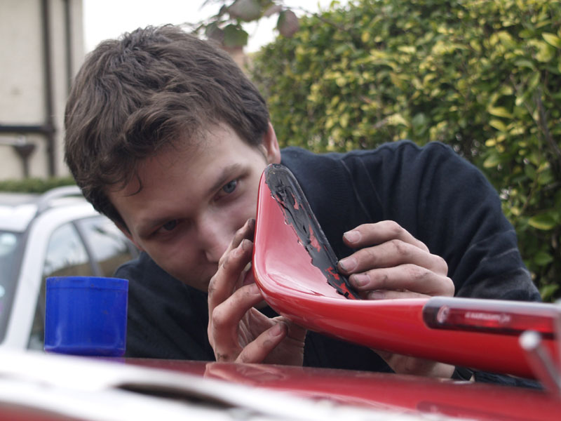 glueing the spoiler back together