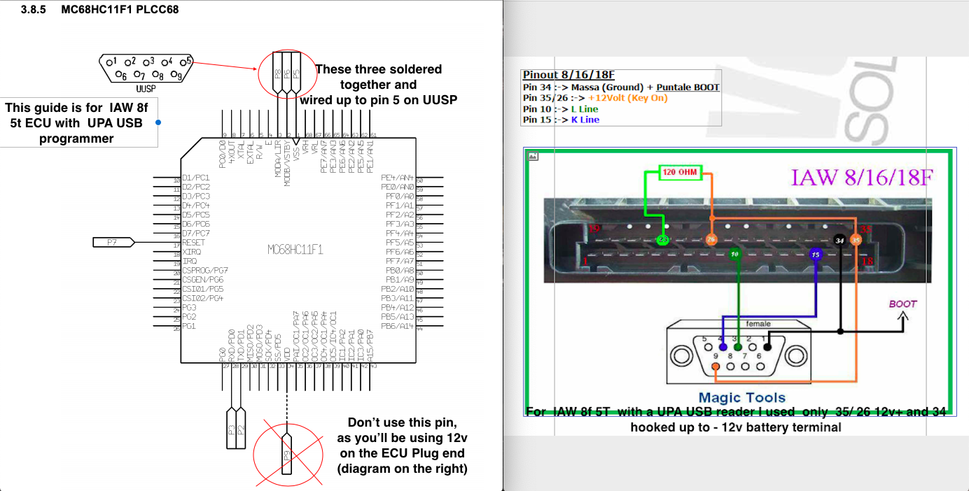 How to wire UPA USB programmer to IAW 8f 5t