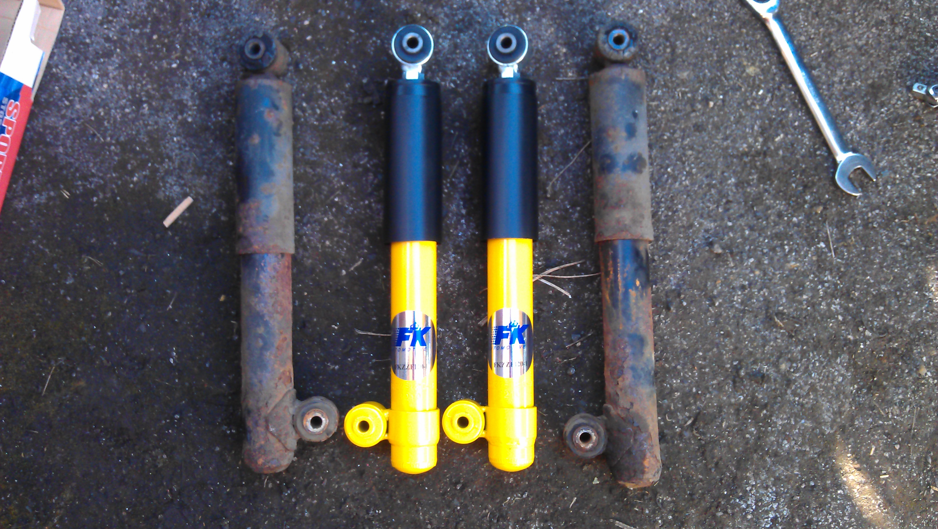 Old and new rear shocks