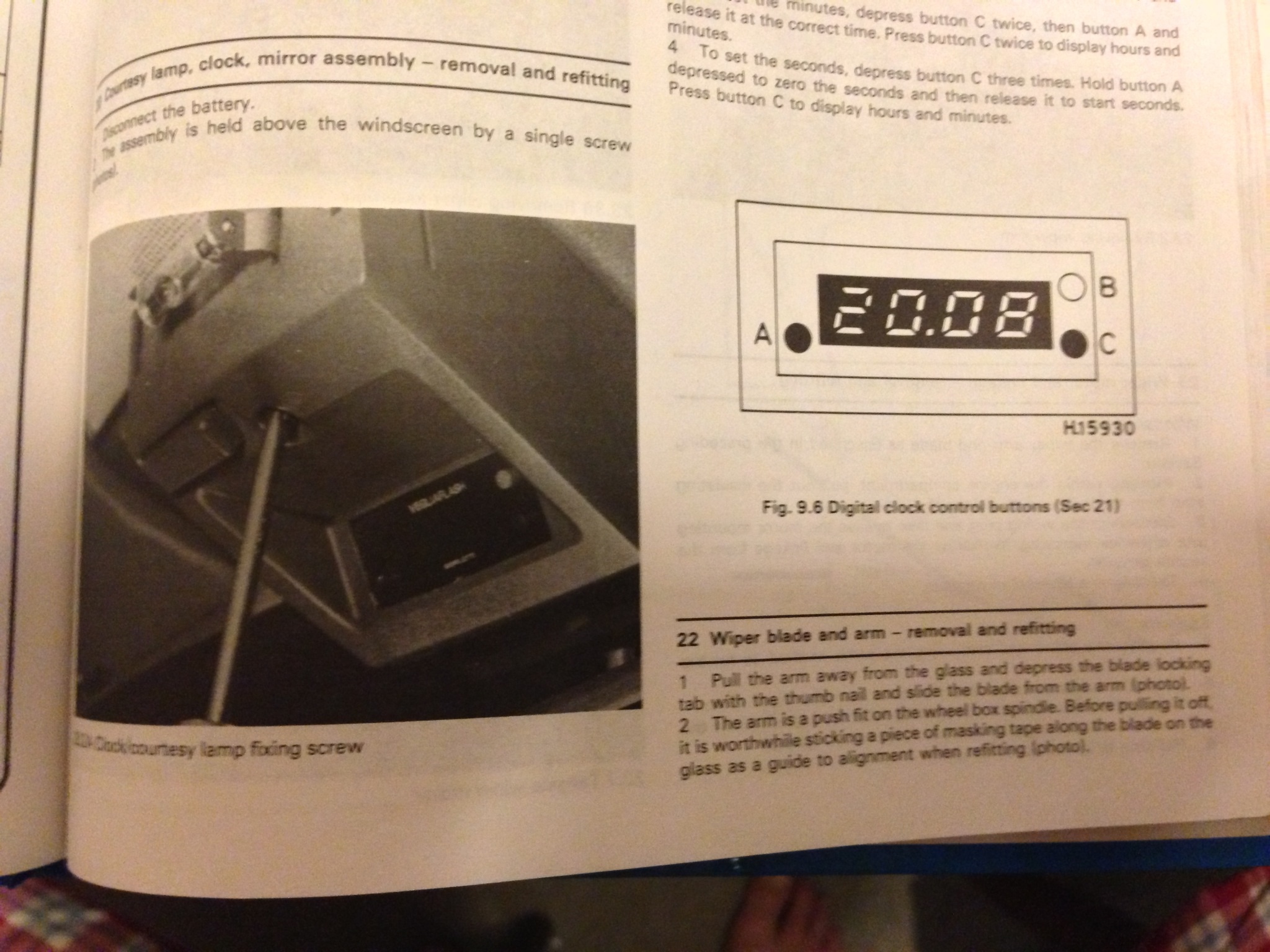 Optional digital clock