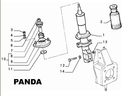 Panda 141A front suspension