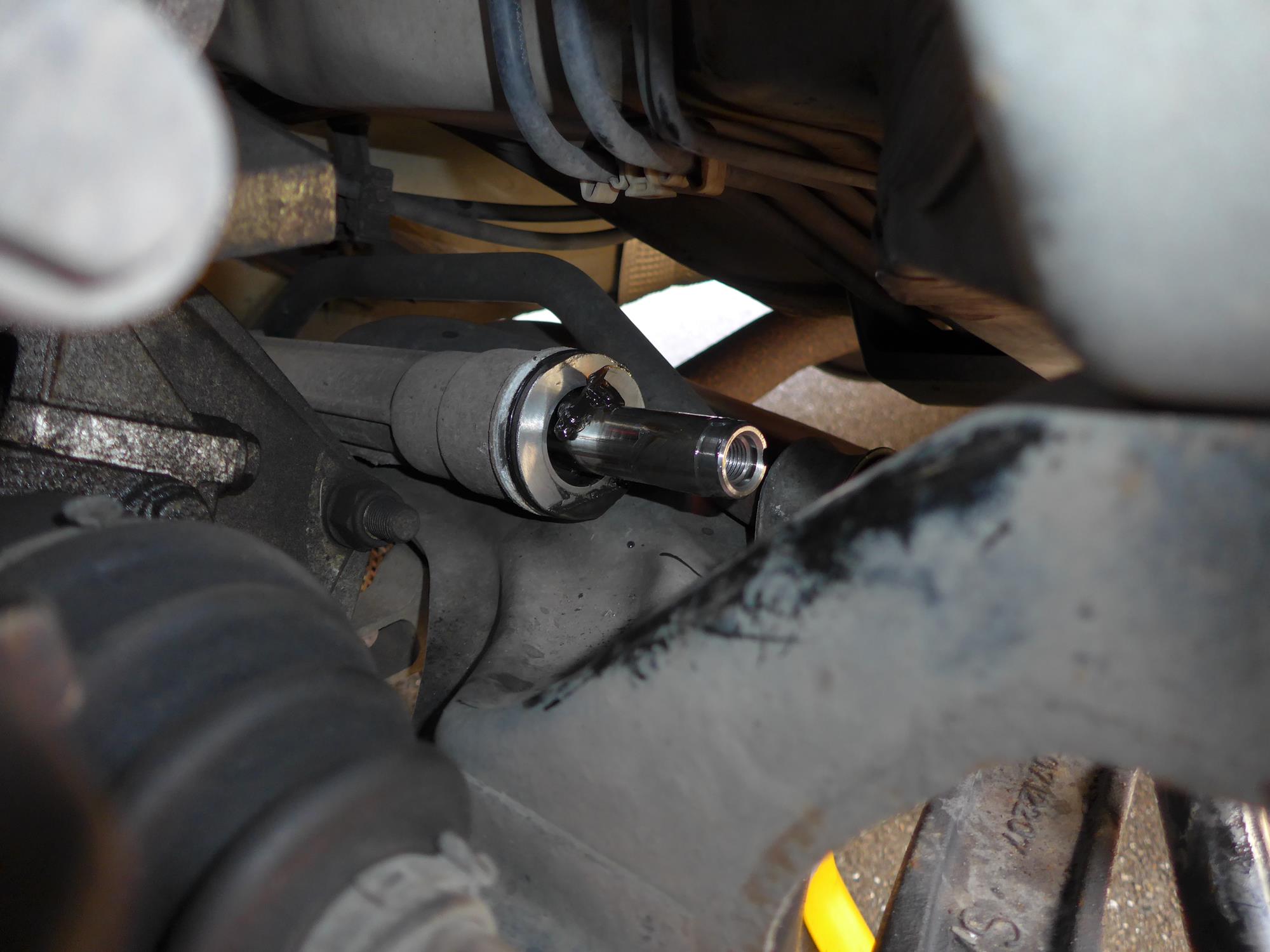Passenger side of the steering rack