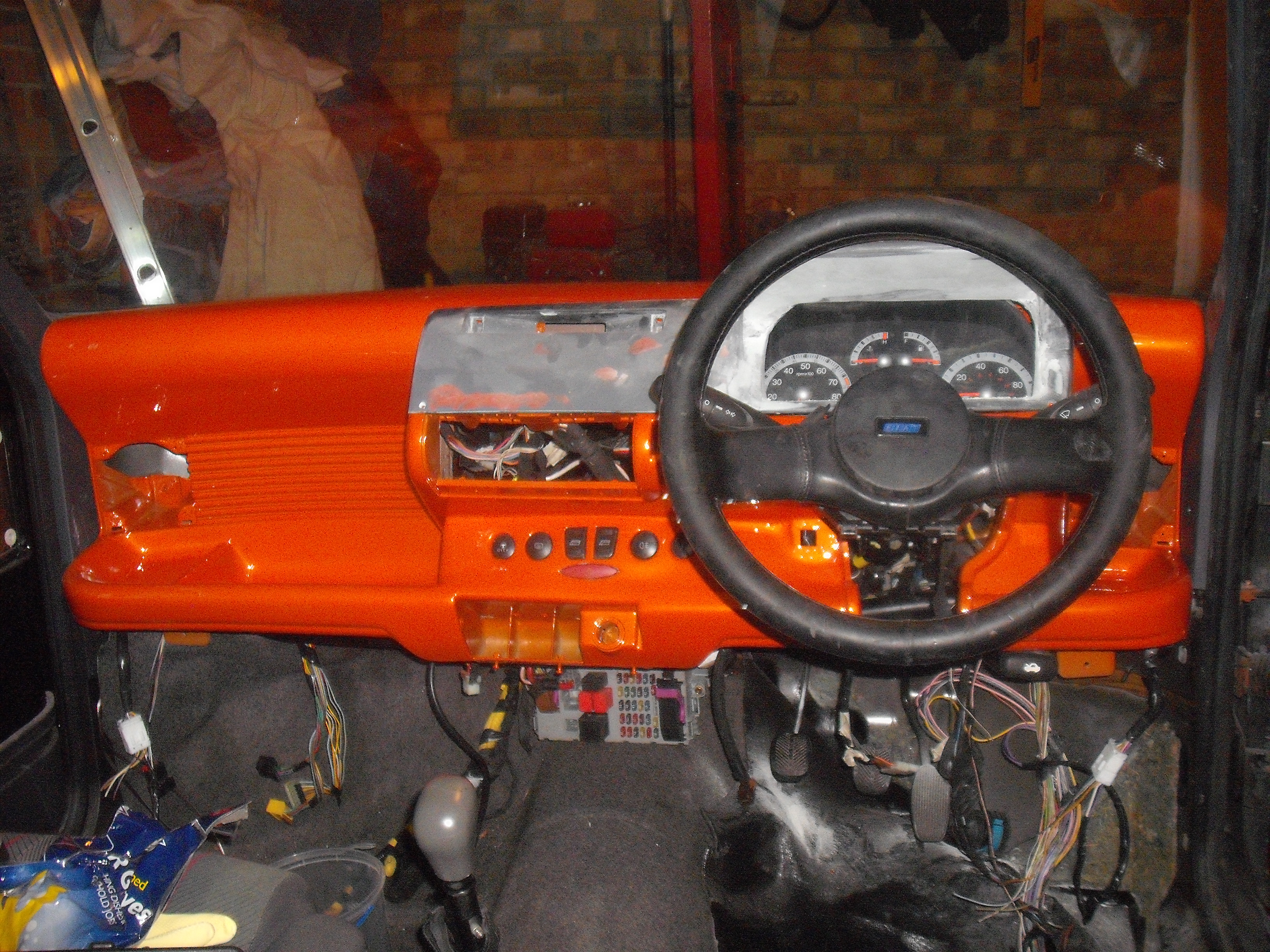 Smoothed and painted Cinq dash