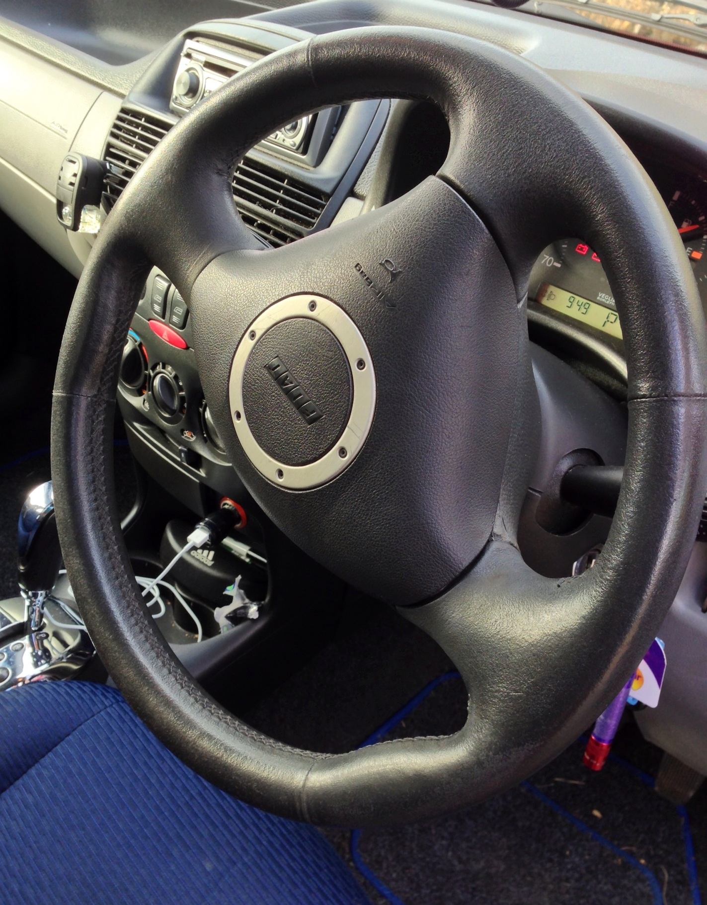 Sporting steering wheel.
