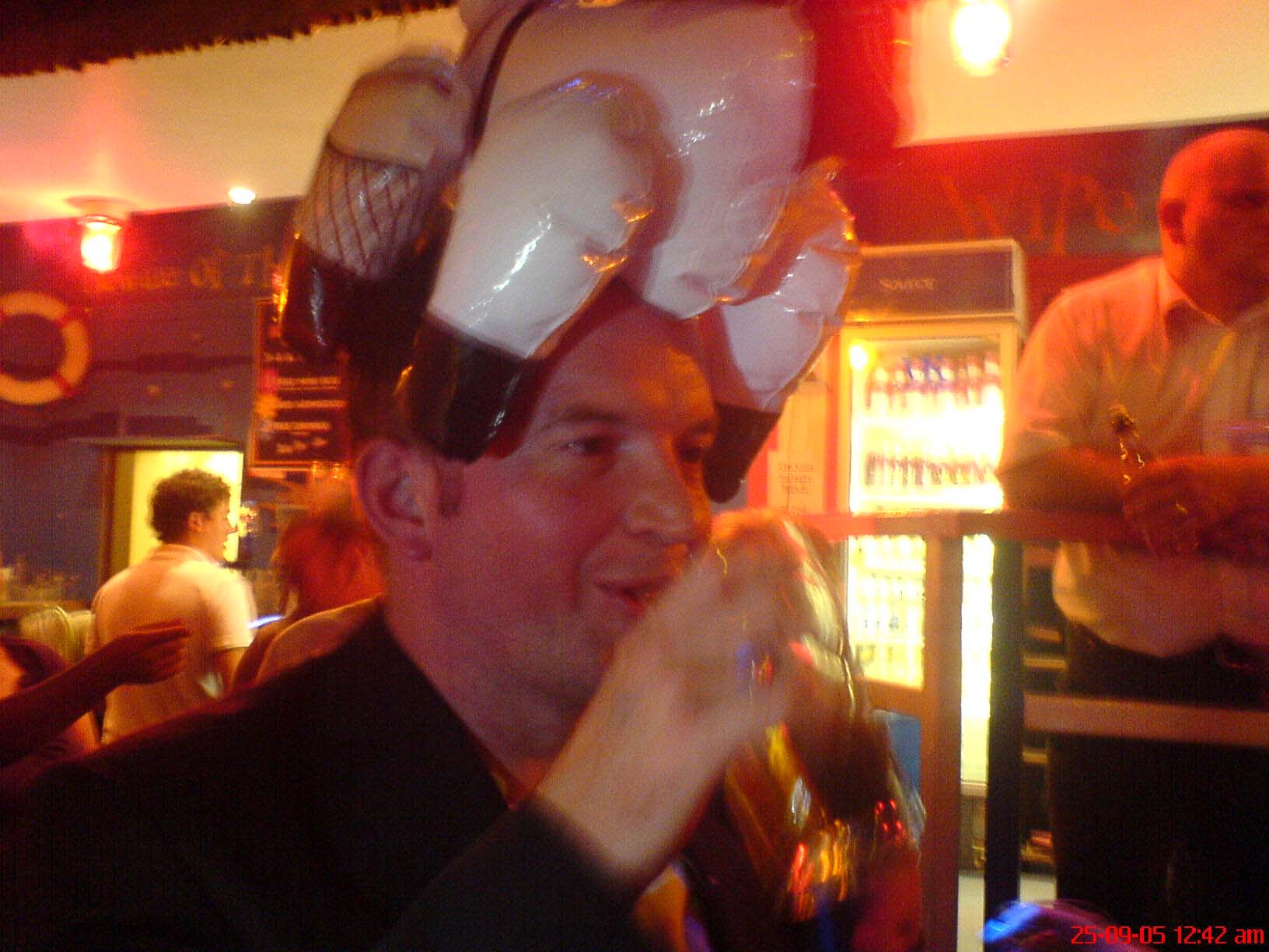 Stu, with sheep on head