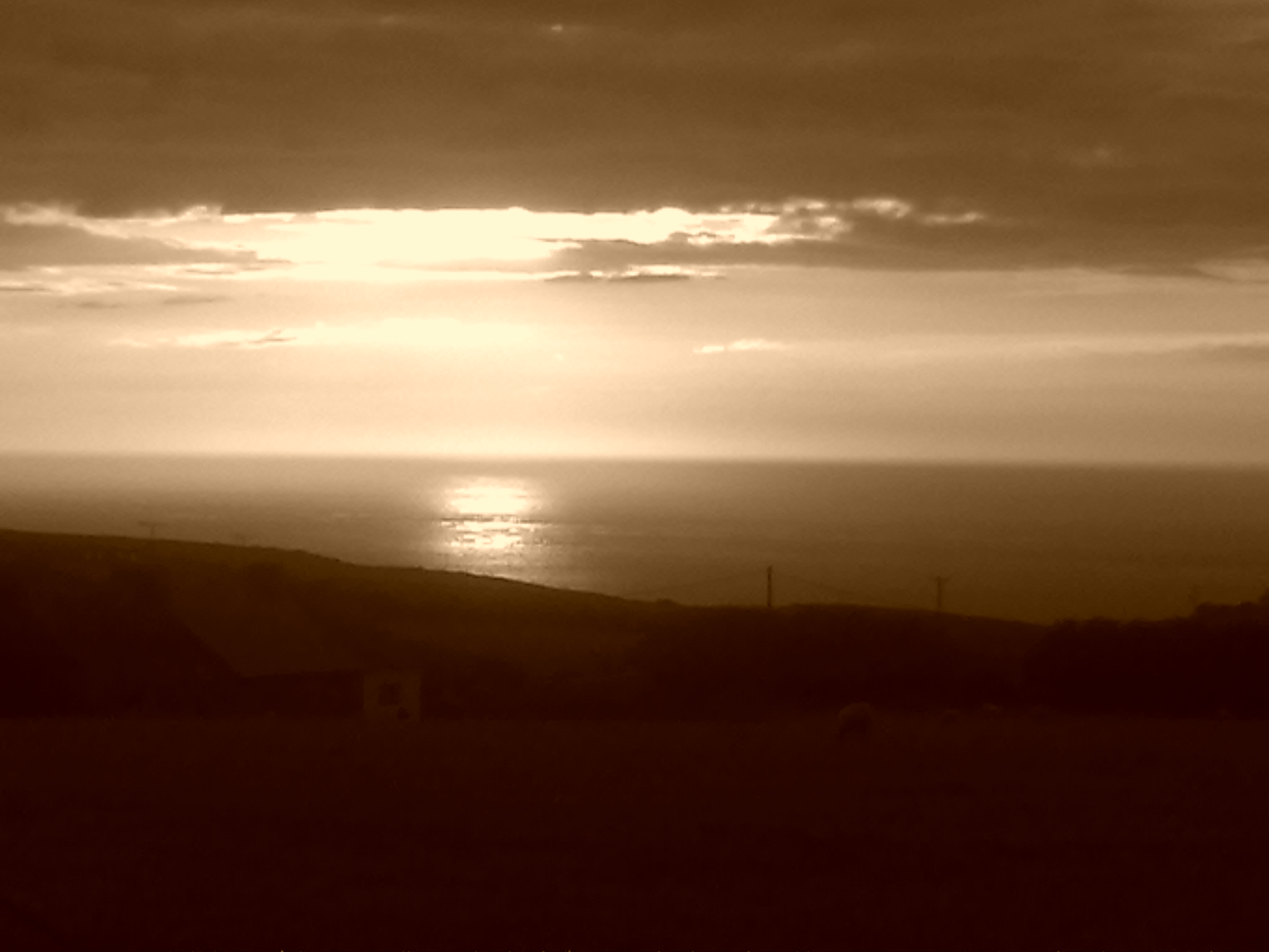 Sunset in sepia