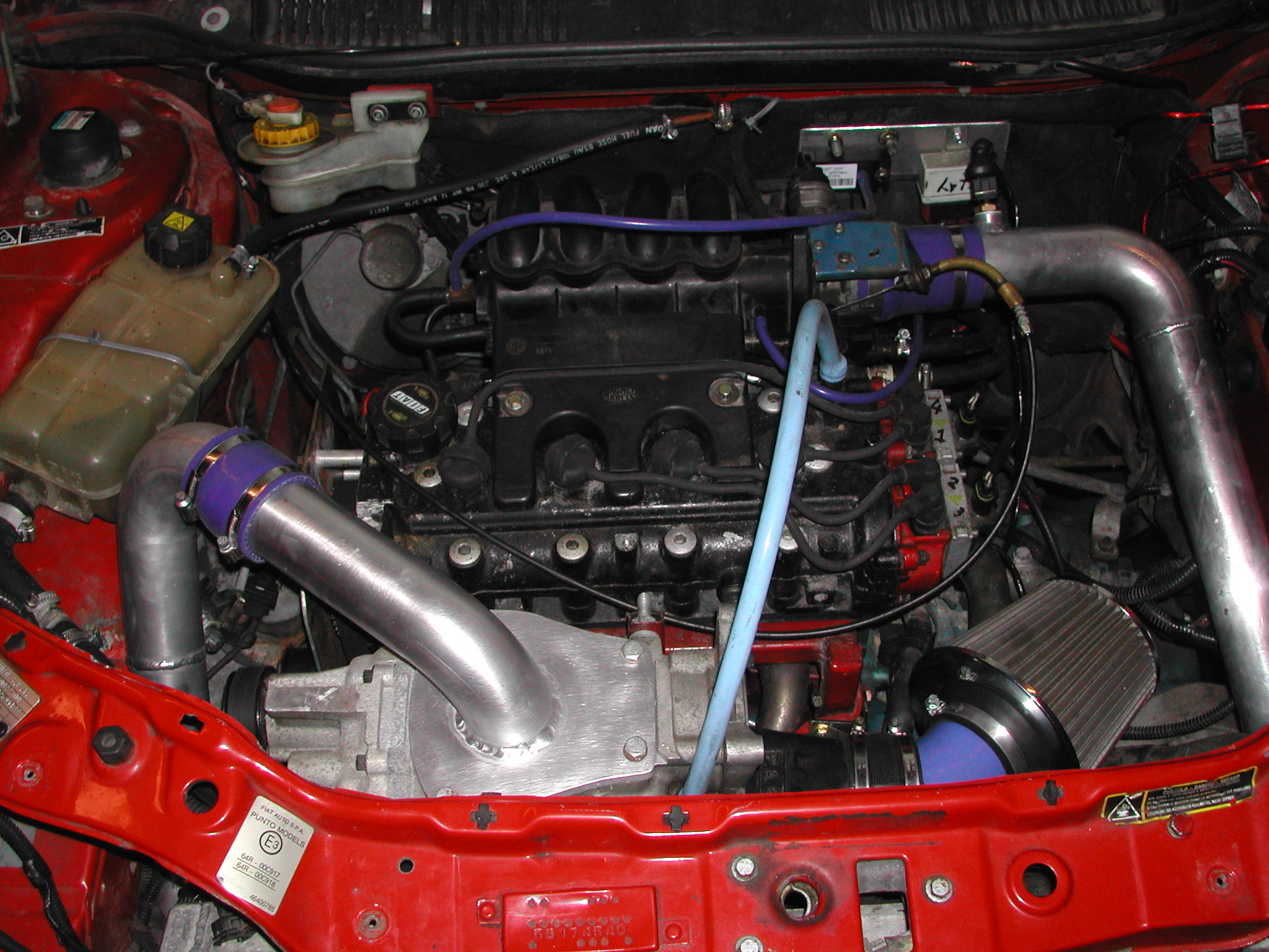 supercharged engine bay