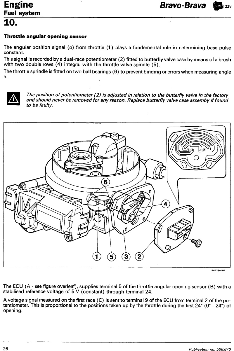 Throttle Potentiometer Fiat Bravo 1.4