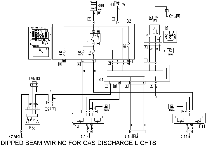 Wiring Diagrams for Gas Discharge Headlamps